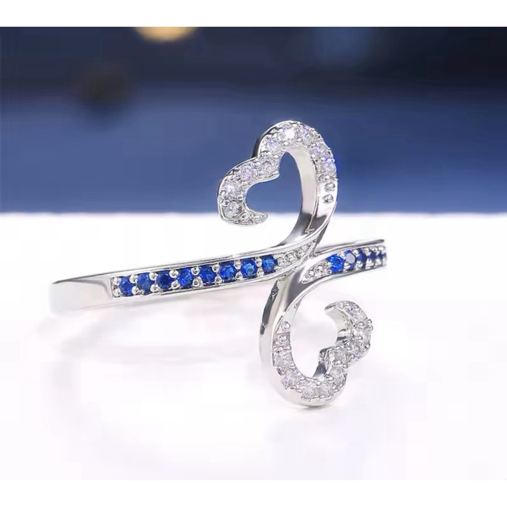 NEW HEART HALO‎ RING, WHITE GOLD PLATED 925 SILVER, LOVE RING, CUTE RING, SIZE 6 - Picture 11 of 12